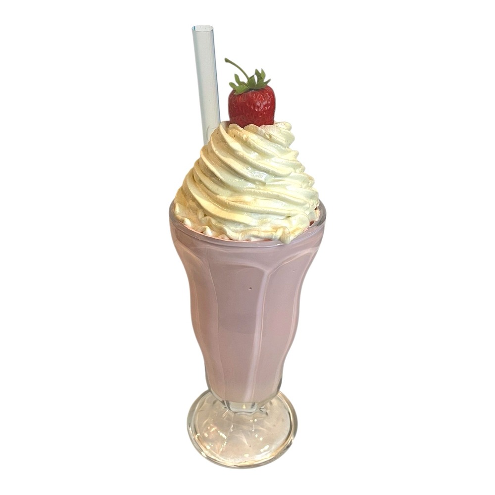 Display Faux Food Prop Vanilla Milkshake Malt Whip Strawberry